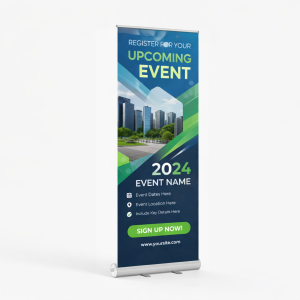 Deluxe Retractable Banner Stand – 33" x 81"